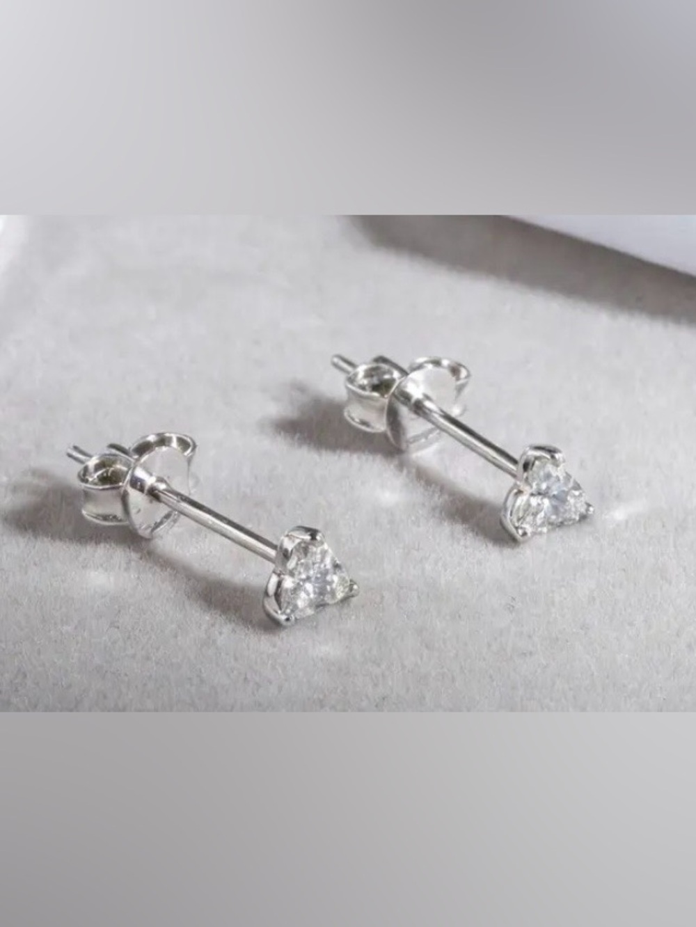 NEW Sterling Silver Tri-Cut Moissanite Stud Earrings